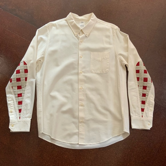 Visvim - Albacore Lungta Button-Down Collar Panelled Cotton Shirt - Picture 3 of 13